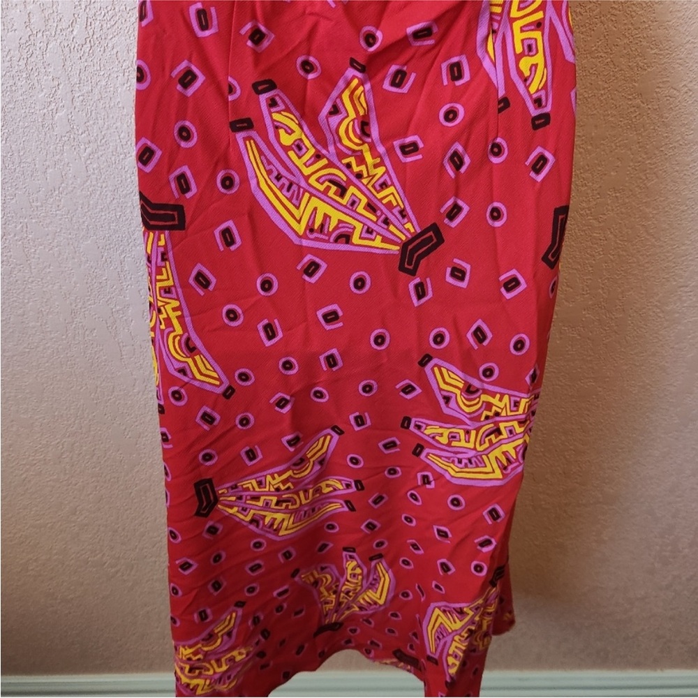 House of Harlow 1960 Red and Yellow Midi Dress Size Small - Picture 8 of 9